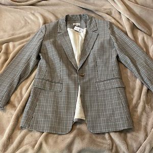 Loft Women’s Boyfriend Blazer size 12 plaid NWT